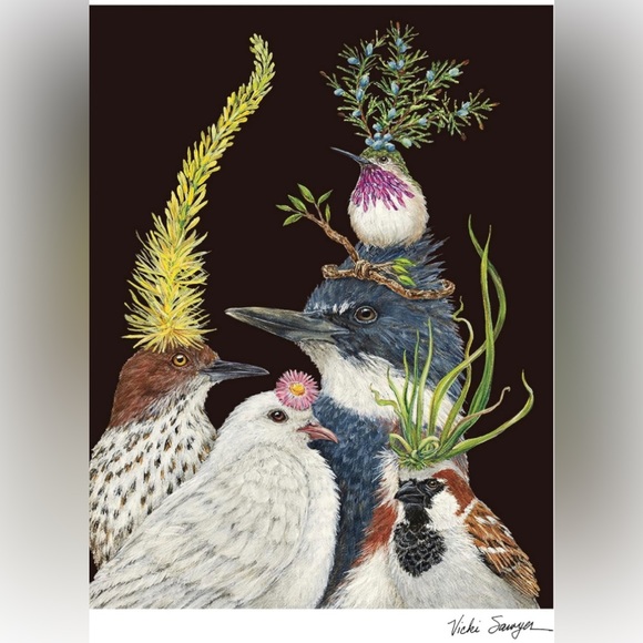 Hester & Cook Other - Hester & Cook Vicki Sawyer Art Unframed Print Wall Decor SOIRÉE Dove Hummingbird